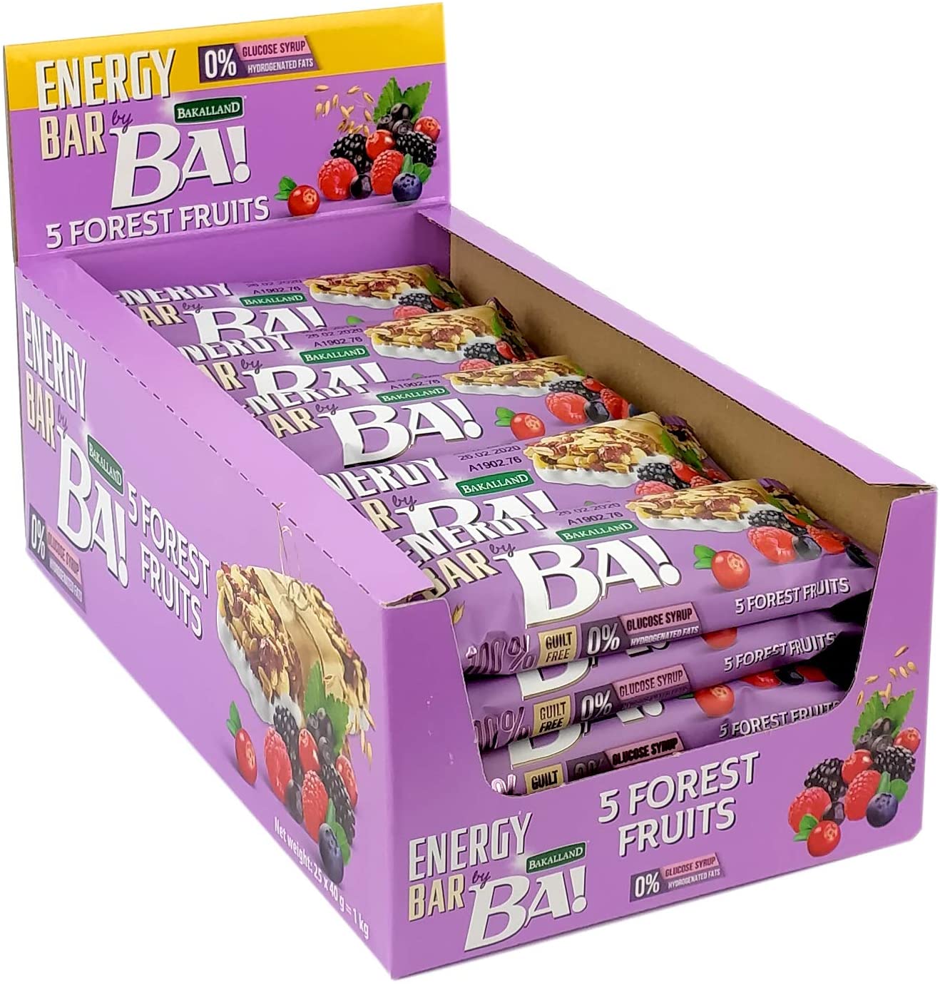 Ba Energy Bar No Sugar 5 Forest Fruits 40g - 1pack