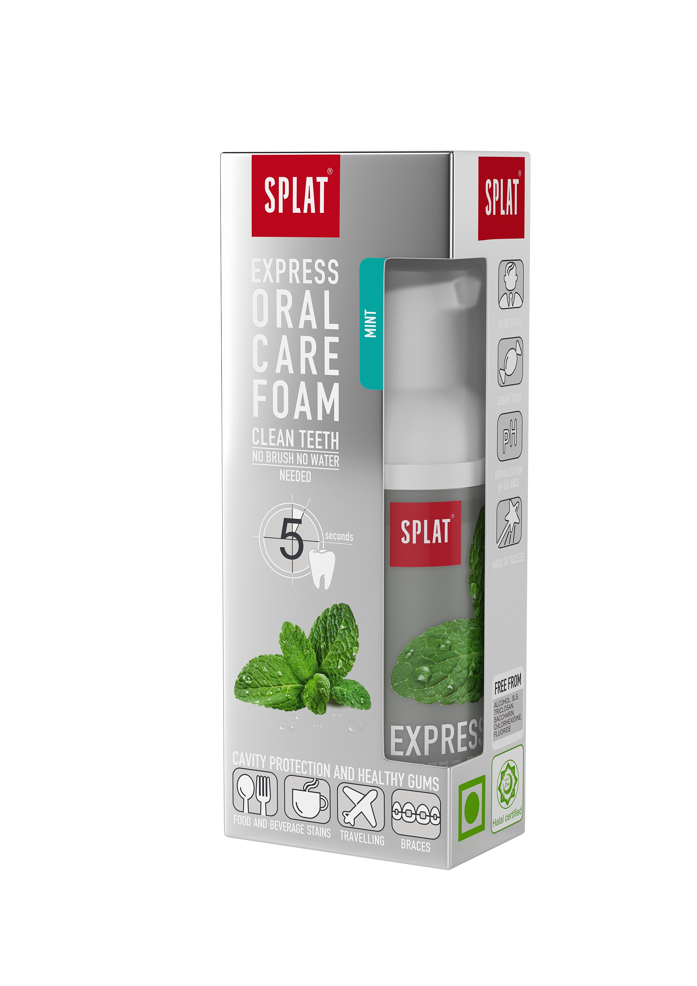 SPLAT Express Oral Care Foam, MINT, 50ML