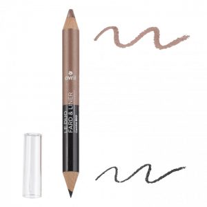 Avril 2 in 1 Eyeshadow & Liner Noir Charbon / Taupe Nacre - Certified Organic