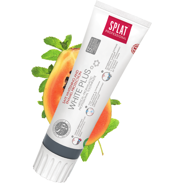 SPLAT White Plus Toothpaste, Natural Whitening, 125G